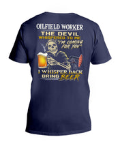 Load image into Gallery viewer, Oilfield Worker Beer Lover Gift Funny Tee Guys V-Neck