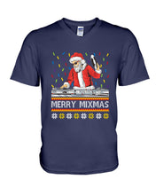 Load image into Gallery viewer, Merry Mixmas - Santa Claus Dj Funny Christmas Gift Guys V-Neck