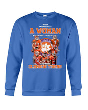 Load image into Gallery viewer, A Woman Loves Clemson Tigers Gift For Fans T-Shirt Sweatshirt