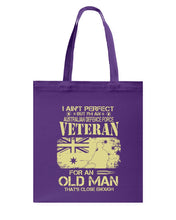 Load image into Gallery viewer, Veteran Australian Defence Force Gift For Grandpa Family Tee Basketweave Tote Bag