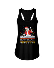 Load image into Gallery viewer, Merry Mixmas - Santa Claus Dj Funny Christmas Gift Ladies Flowy Tank