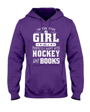 Load image into Gallery viewer, Girl Who Loves Hockey And Books Quote Name T-Shirt Hoodie
