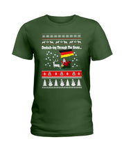 Load image into Gallery viewer, Deutsching Through The Snow German Christmas Funny Tee Ladies Tee