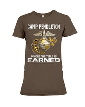 Load image into Gallery viewer, Camp Pendleton Earned Black T-Shirt Ladies Tee