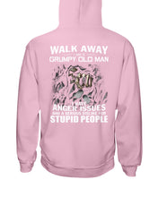 Load image into Gallery viewer, Grumpy Old Man Anger Issue For Stupid People Black T-Shirt Hoodie
