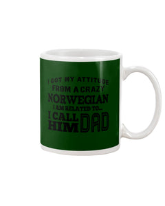 Attitude From Crazy Norwegian Dad Norway Love T-Shirt For Dad Mug