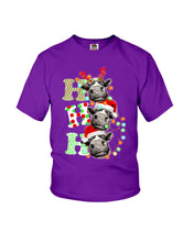 Load image into Gallery viewer, Funny Cows Ho Ho Ho Christmas Gift For Cow Lovers Youth Tee