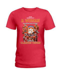 A Woman Loves Clemson Tigers Gift For Fans T-Shirt Ladies Tee