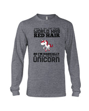 Load image into Gallery viewer, Redhead Unicorn Gift For Fans Funny T-Shirt Unisex Long Sleeve