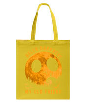 Load image into Gallery viewer, Darkness My Old Friend Halloween T-Shirt Basketweave Tote Bag