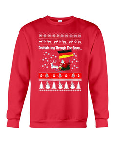 Deutsching Through The Snow German Christmas Funny Tee Sweatshirt