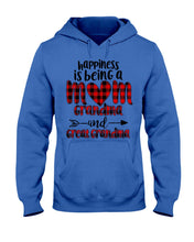 Load image into Gallery viewer, Happiness Is Being A Mom Grandma And Great Grandma Hoodie