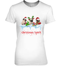 Load image into Gallery viewer, Pug Christmas Gift Black T-Shirt Ladies Tee