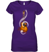 Load image into Gallery viewer, Guitar Note Ladies V-Neck