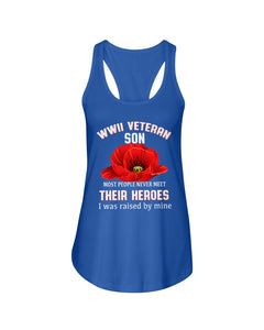 Wwii Veteran Son Gift For Veterab Mom Ladies Flowy Tank