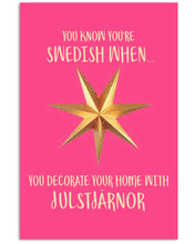 Load image into Gallery viewer, Christmas Star Swedish Julstarnor Black T-Shirt Vertical Poster