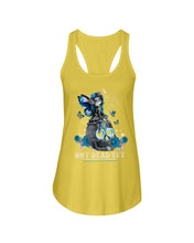 Load image into Gallery viewer, Diabetes Awareness Skull Custom Graphic Tee Ladies Flowy Tank