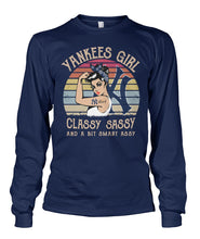 Load image into Gallery viewer, Yankees Girl Classy Sassy Funny Gift T-Shirt Unisex Long Sleeve