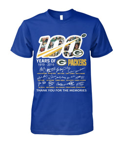 100 Years Of Greenbay Packers T-Shirt Guys Tee