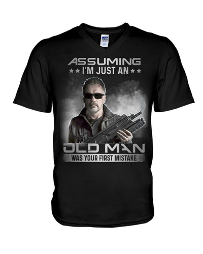 Arnold Schwarzenegger Terminator Old Man T-Shirt For Fans Guys V-Neck