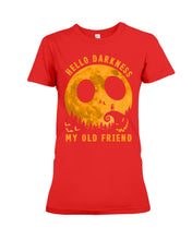Load image into Gallery viewer, Darkness My Old Friend Halloween T-Shirt Ladies Tee