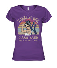 Load image into Gallery viewer, Yankees Girl Classy Sassy Funny Gift T-Shirt Ladies V-Neck