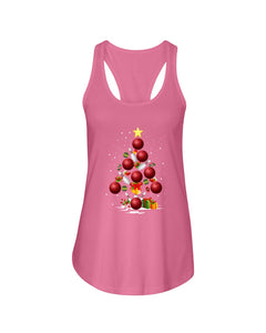 Bowling   Bowling Christmas Tree Christmas T-Shirt Ladies Flowy Tank