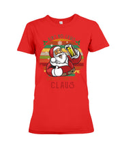 Load image into Gallery viewer, Santa Claus Beer Gift For Christmas Black T-Shirt Ladies Tee