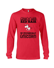 Load image into Gallery viewer, Redhead Unicorn Gift For Fans Funny T-Shirt Unisex Long Sleeve