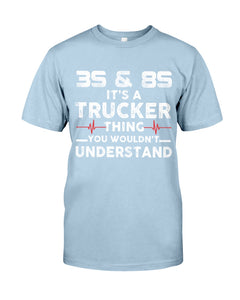 3S And 8S Trucker Lovers Black T-Shirt Guys Tee