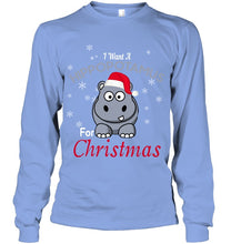 Load image into Gallery viewer, I Want A Hippopotamus For Christmas Shirt Unisex Long Sleeve