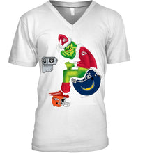 Load image into Gallery viewer, Funny Grinch Kansas Chief Christmas Gift Tee Guys V-Neck