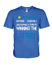 Load image into Gallery viewer, Down Syndrome Lottery Black T-Shirt Gift Guys V-Neck