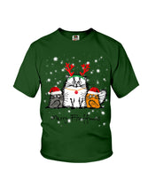 Load image into Gallery viewer, Merry Fluffmas Cute Cats Gift For Cat Lovers Youth Tee