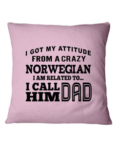 Attitude From Crazy Norwegian Dad Norway Love T-Shirt For Dad Pillow Cover