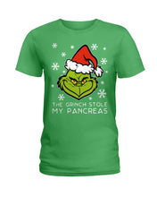 Load image into Gallery viewer, The Grinch Stole My Pancreas Ladies Tee