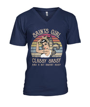 Load image into Gallery viewer, Saitn Girl Classy Sassy T-Shirt Guys V-Neck