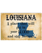 Load image into Gallery viewer, Louisiana A Place That Will Get In Your Blood Horizontal Poster