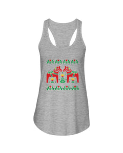 Swedish Dala Horse Gift White T-Shirt Ladies Flowy Tank