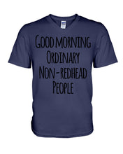 Load image into Gallery viewer, Redhead Good Morning White Mug Guys V-Neck