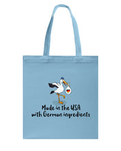 Load image into Gallery viewer, Made In The Usa With German Ingredients Tee Basketweave Tote Bag