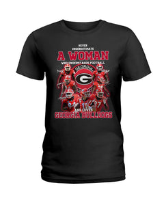 A Woman Loves Georgia Bulldogs Custom Tee Ladies Tee