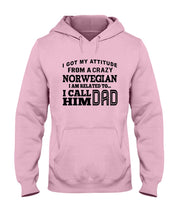 Load image into Gallery viewer, Attitude From Crazy Norwegian Dad Norway Love T-Shirt For Dad Hoodie