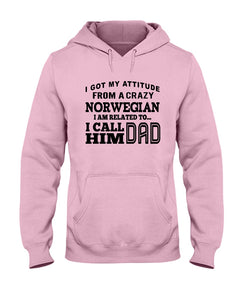 Attitude From Crazy Norwegian Dad Norway Love T-Shirt For Dad Hoodie