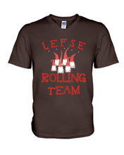 Load image into Gallery viewer, Lefse Rolling Team Cute Tee Guys V-Neck