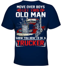 Load image into Gallery viewer, Old Trucker Move Over Boys Black T-Shirt Youth Tee