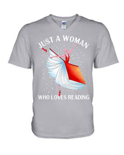 Load image into Gallery viewer, Just A Woman Loves Dancing And Reading Books Guys V-Neck