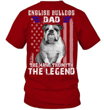 Load image into Gallery viewer, English Bulldog  - The Man - The Myth - The Legend Black T-Shirt Guys V-Neck