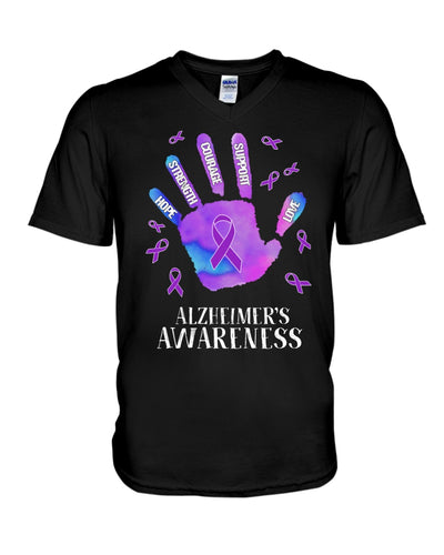 Alzheimers Awareness T-Shirt Guys V-Neck