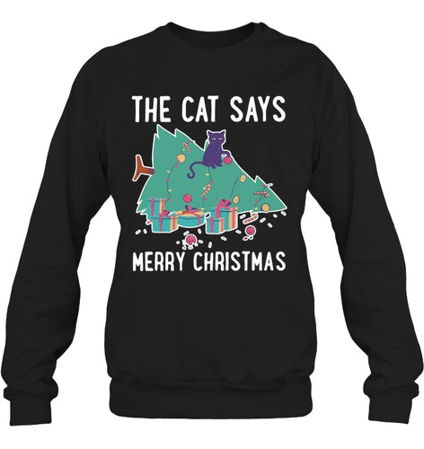 Cat Funny Merry Christmas Shirt Sweatshirt